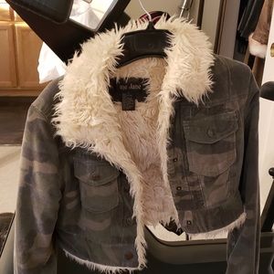 Faux Fleece Camo Jacket